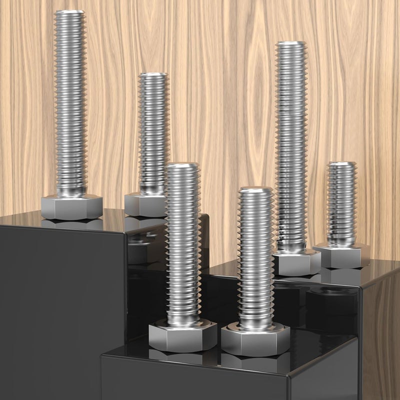 Krysay 6Pcs 3/8-16 x 4 Hex Head Screw Bolt,304 Stainless Steel 18-8,External Hex Drive,Fully Threaded. - Image 5